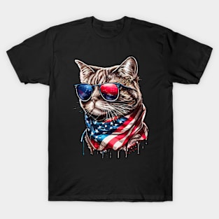 Independence Day Cat T-Shirt